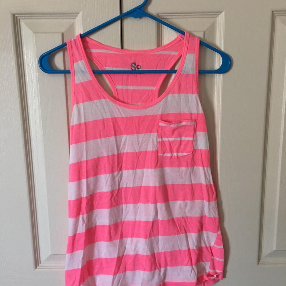 Pink and White Tank Top